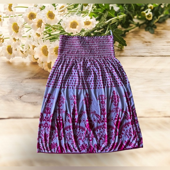 Polka Dot Strapless Dress Tinving white with pink mini dress size 2 - Picture 2 of 10